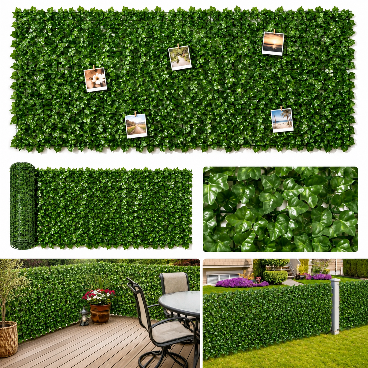 Set 2 Garduri Artificiale cu Frunze Verzi, 300 x 100 cm, 6 m² – Interior/Exterior