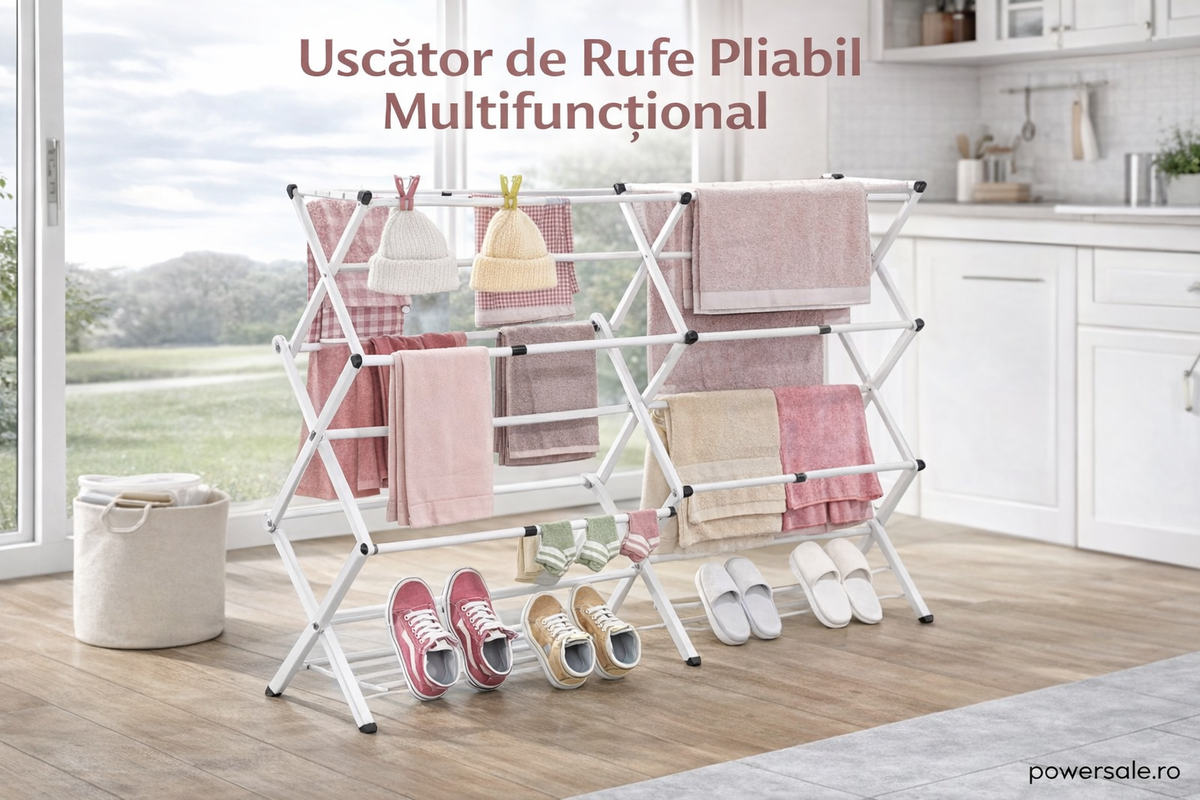Uscător de rufe vertical pliabil 40-75x37x105 cm – Suport uscare haine compact, extensibil și stabil pentru interior
