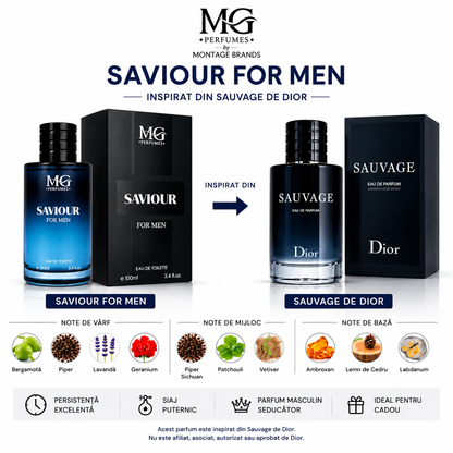 Saviour 100ml - Apa de Toaleta, barbati| Inspirat din Dior Sauvage
