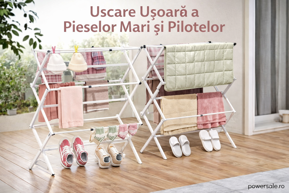 Uscător de rufe vertical pliabil 40-75x37x105 cm – Suport uscare haine compact, extensibil și stabil pentru interior