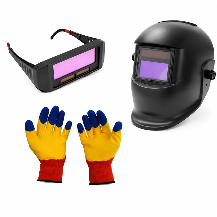 Set Protectie Sudura 3 in 1 – Masca Automata LCD, Ochelari Auto-Intunecare si Manusi