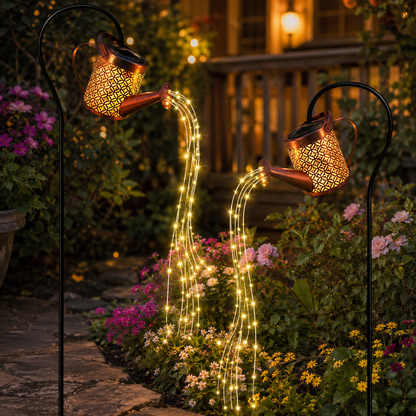 Set 4 Lămpi Solare Tip Stropitoare cu LED pentru Grădină, Iluminare Decorativă Premium, Rezistente la Intemperii