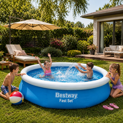 Piscină Gonflabilă Bestway Fast Set 244 x 61 cm, 1880 L, Montaj Rapid