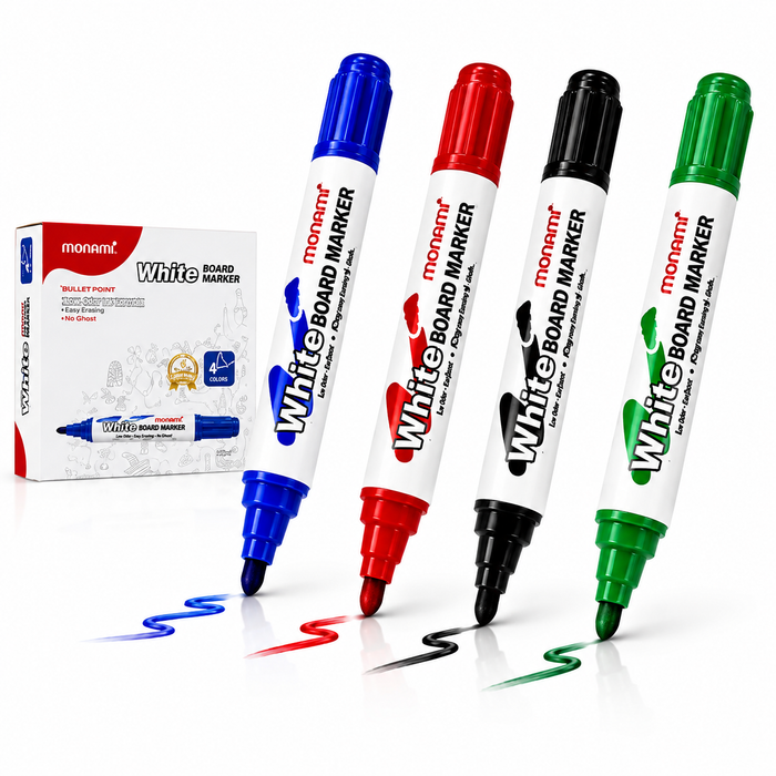 Set 12 Markere pentru Tablă Albă, Culori Diferite, Whiteboard