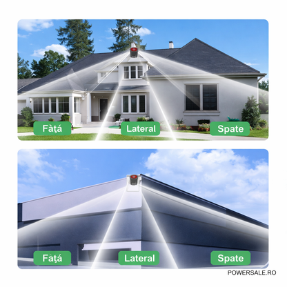Set 2 Camere Supraveghere 4G Exterior 4K, Zoom 10X, Detectare Persoane, Rotire 360°, IP66