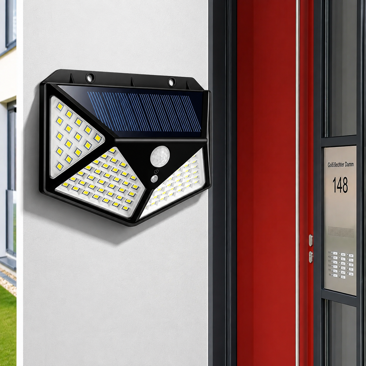 Set 10 Lampi Solare 100 LED cu Senzor de Miscare, 3 Moduri, Exterior