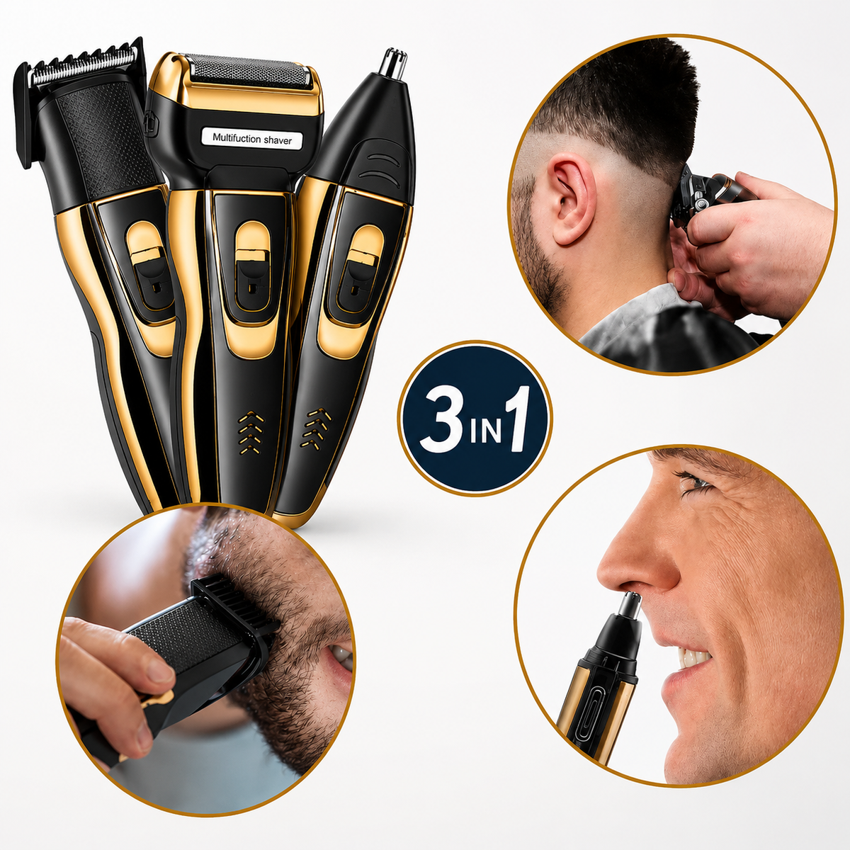 Aparat de Tuns și Ras 3 în 1, Reîncărcabil USB + Spray Parfumat 90 ml