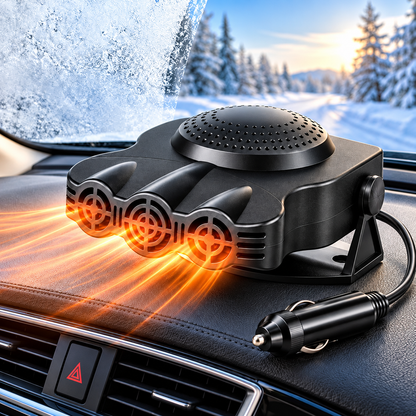 Aeroterma Auto 12V 200W, cu Aer Cald si Ventilatie, Dezaburire si Dezghetare Parbriz, Alimentare la Priza