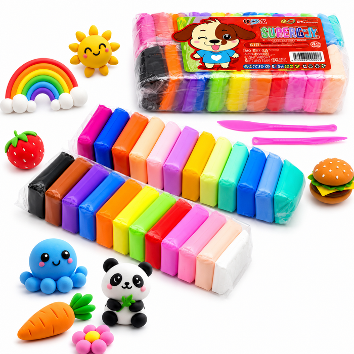 Set 12 Bucati Plastelină Inteligentă Tip Spumă, Multicoloră, Ușor de Modelat