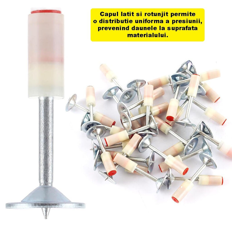 Set 200 bucati cuie tip ciupercă  pentru pistol cu autopropulsare