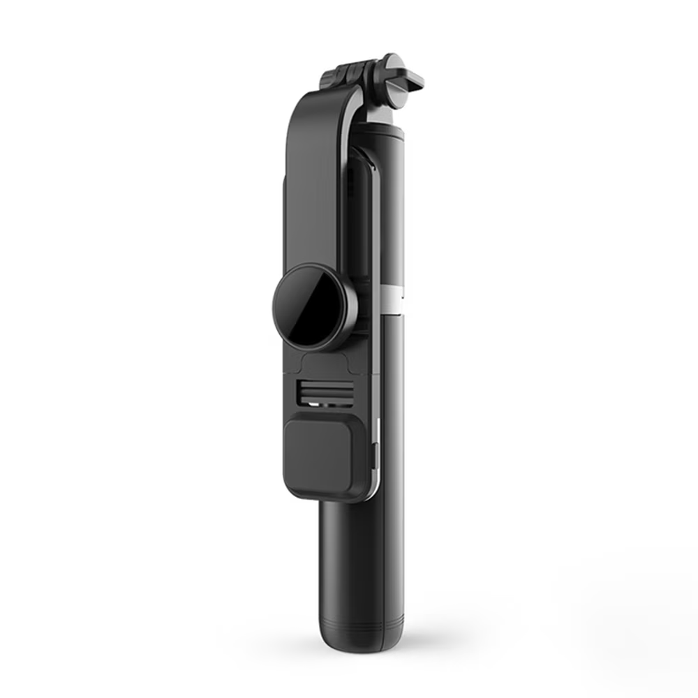 Trepied selfie stick Bluetooth cu lumină LED, extensibil 105 cm, Negru - PromotiiZilnice