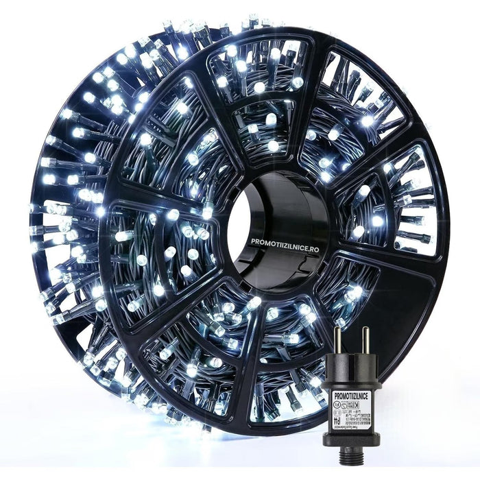 Instalație LED Exterior 100 m – 8 Jocuri de Lumini, IP44