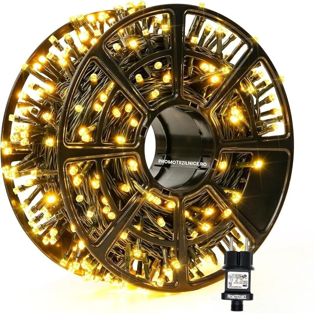 Instalatie De Craciun, 100 m, 480 LED -uri, Jocuri de Lumini, Pentru Exterior/Interior - PromotiiZilnice